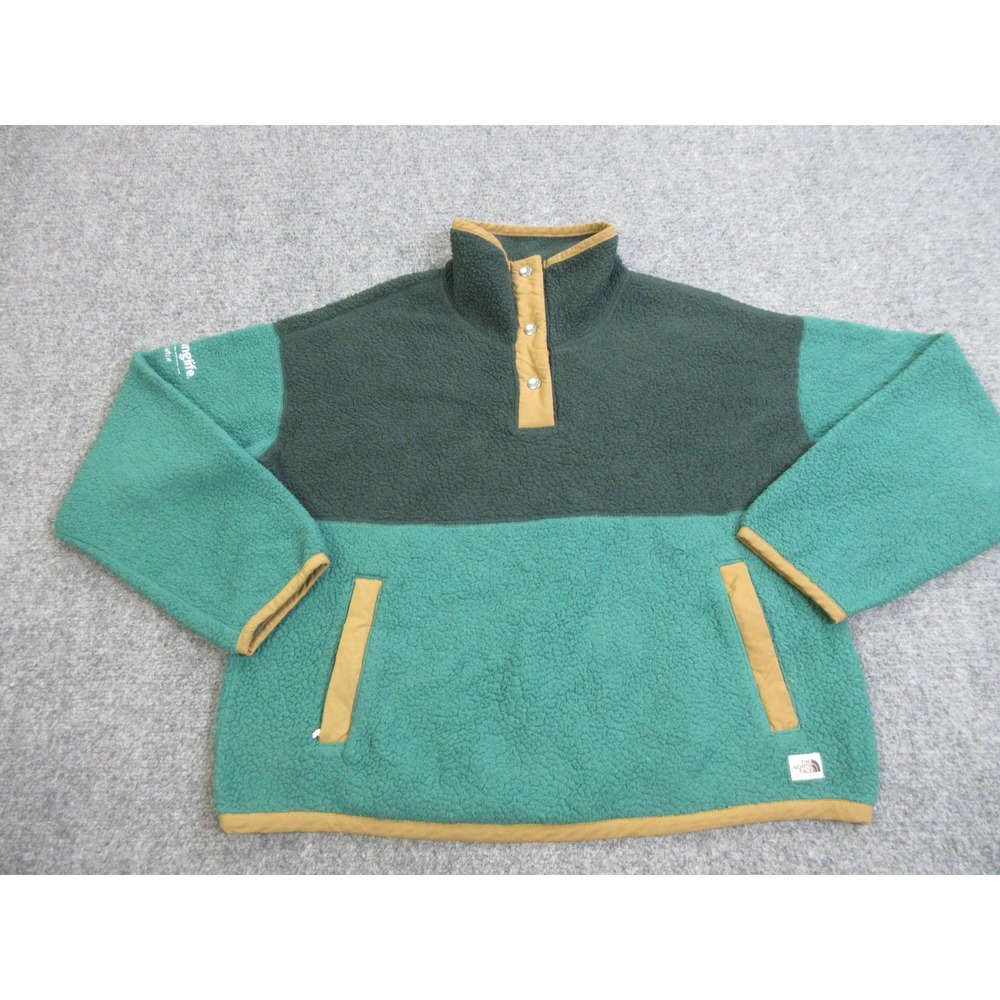 North Face Fleece Jacket Womens M Sherpa Snap Pullover Younglife Logo NF0A4R41